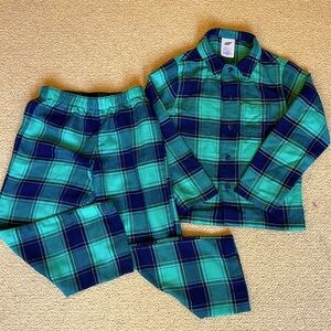 Lands End plaid flannel pajamas. Youth size 6.